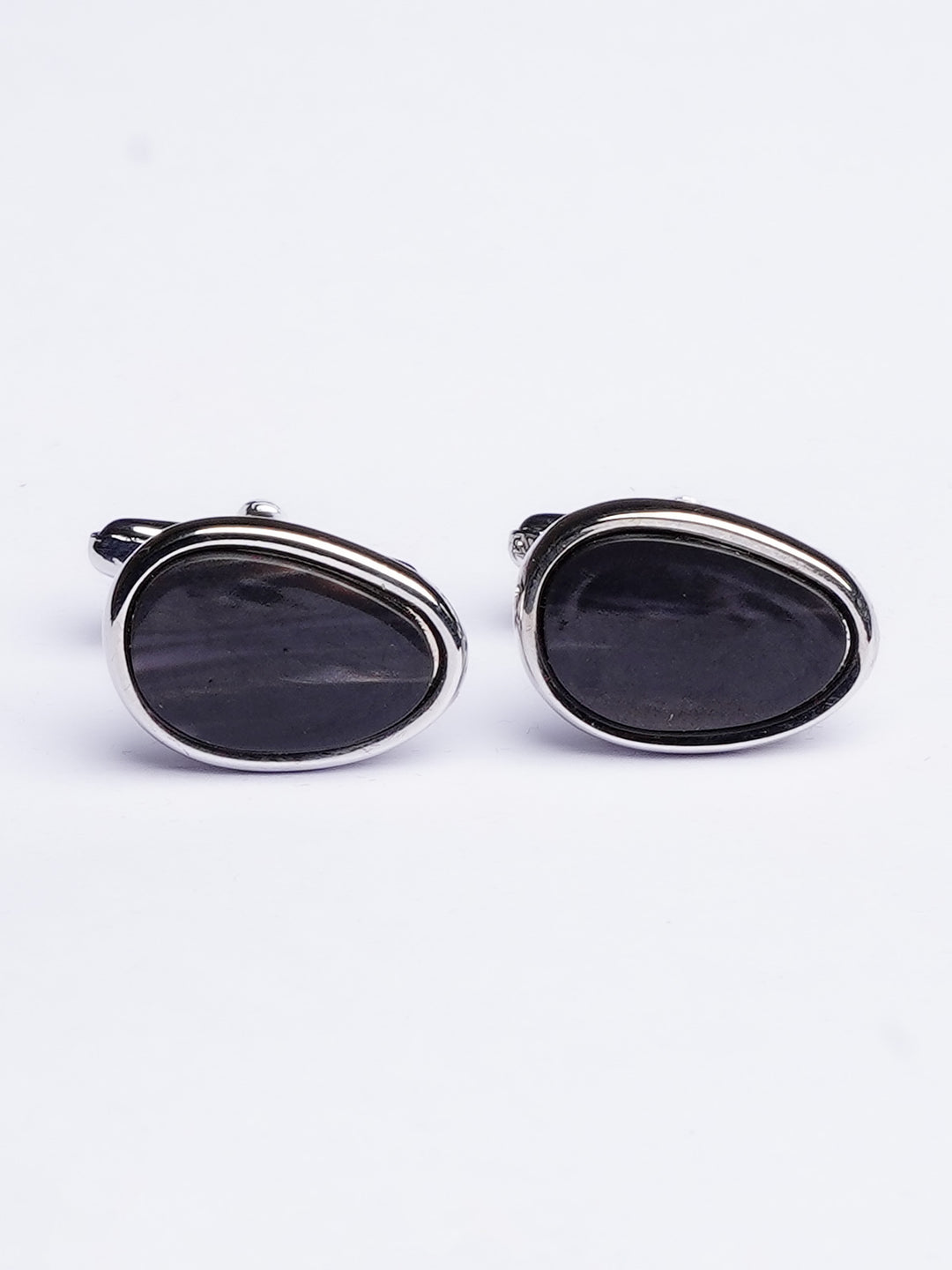 Dark Grey Oval Cufflink (CUFFLINK-451)