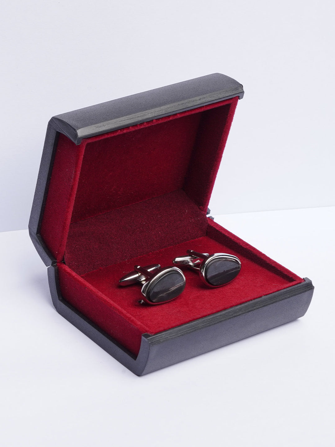 Dark Grey Oval Cufflink (CUFFLINK-451)