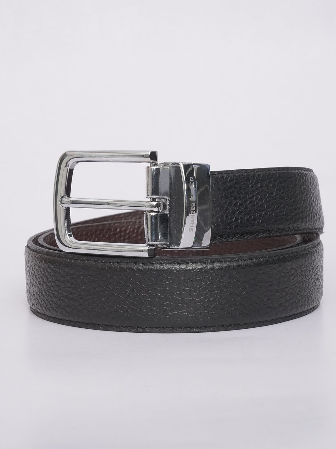 Black & Dark Brown Self Reversible Leather Belt (BELT-596)