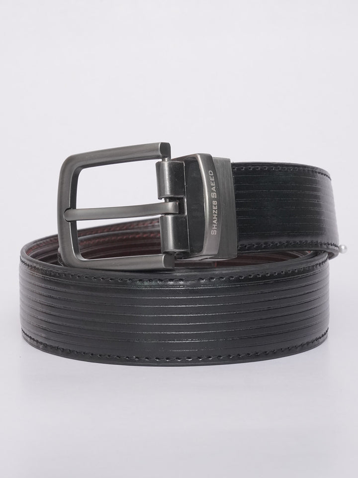 Black & Dark Brown Self Lining Reversible Leather Belt (BELT-598)