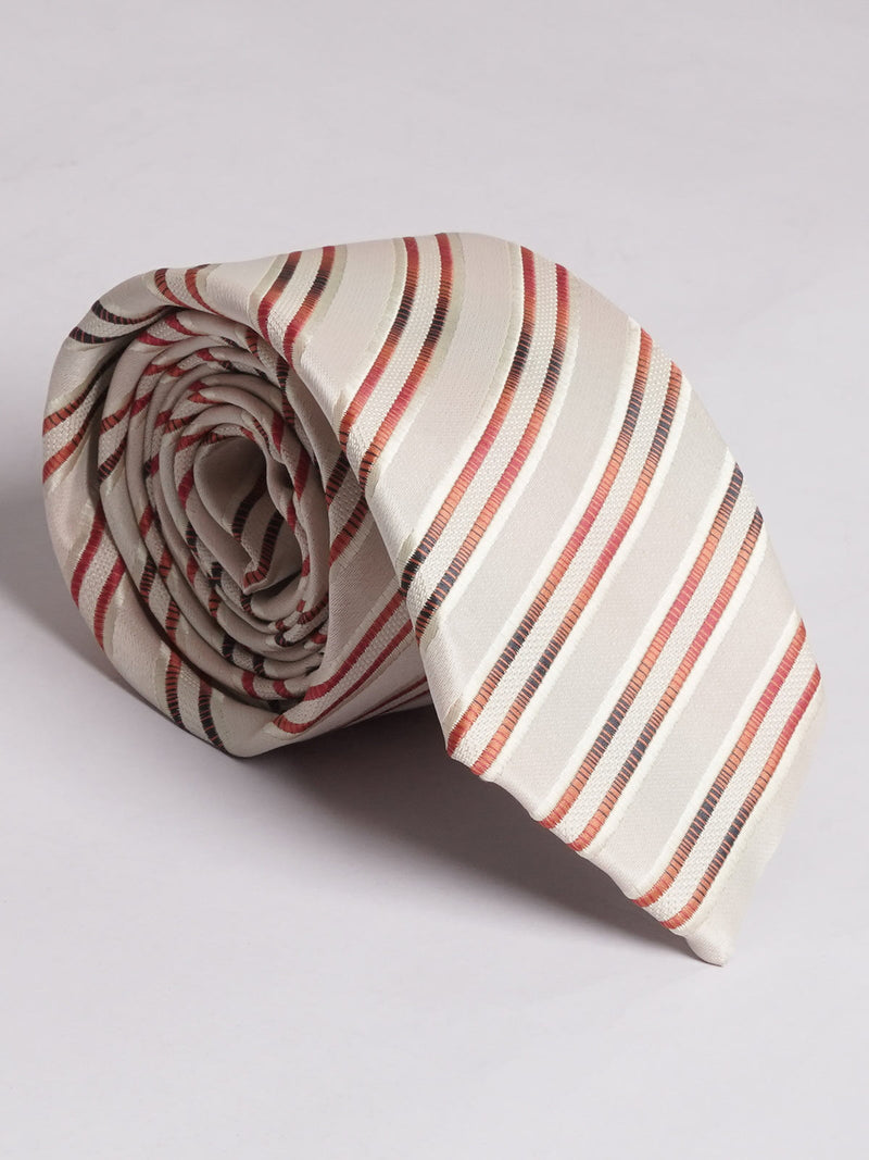 Cream With Multi Striped Tie (TIE-618)