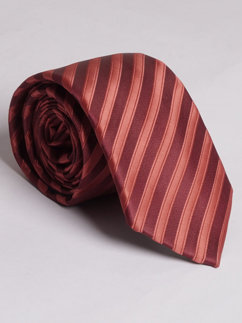 Red With Maroon Striped Tie (TIE-641)