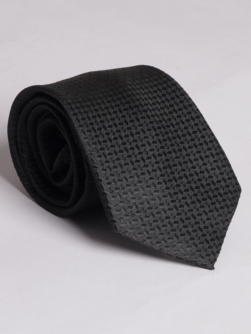 Black Self Designer Tie (TIE-649)