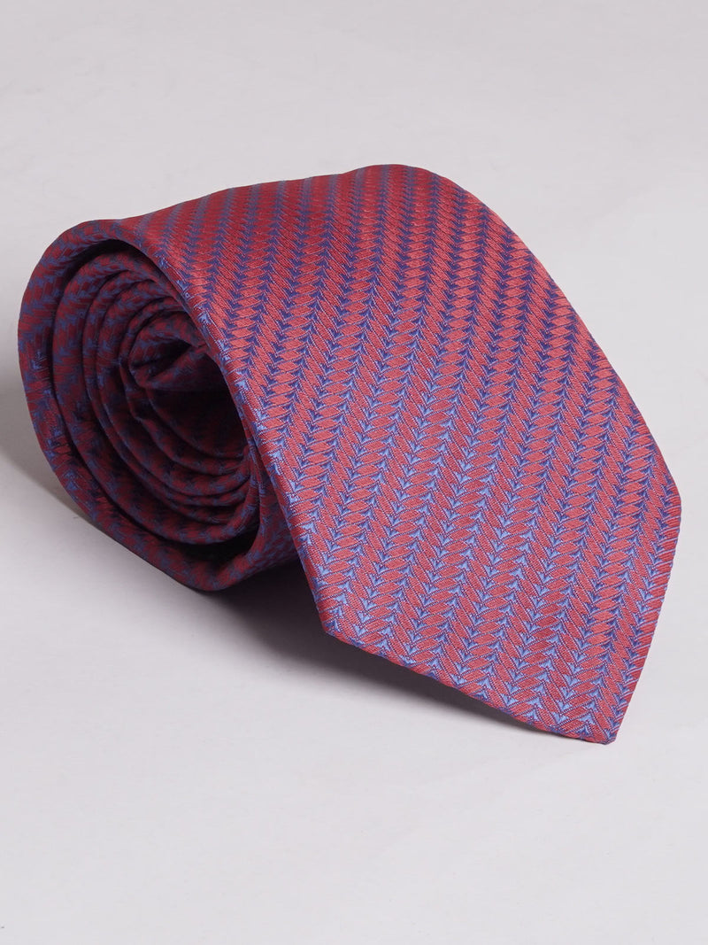 Red & Blue With Triangle Striped Tie (TIE-659)