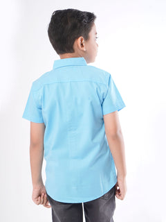 Sky Blue Plain Boys Casual Shirt (BCS-26)