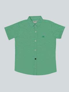 Light Green Self Half Sleeves Boys Casual Shirt (BCS-30)