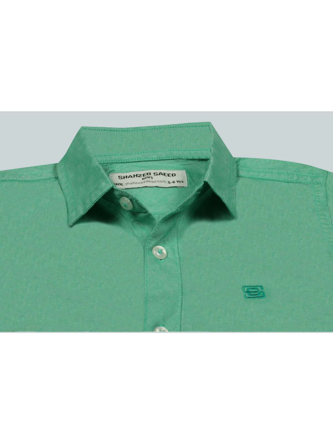 Light Green Self Half Sleeves Boys Casual Shirt (BCS-30)