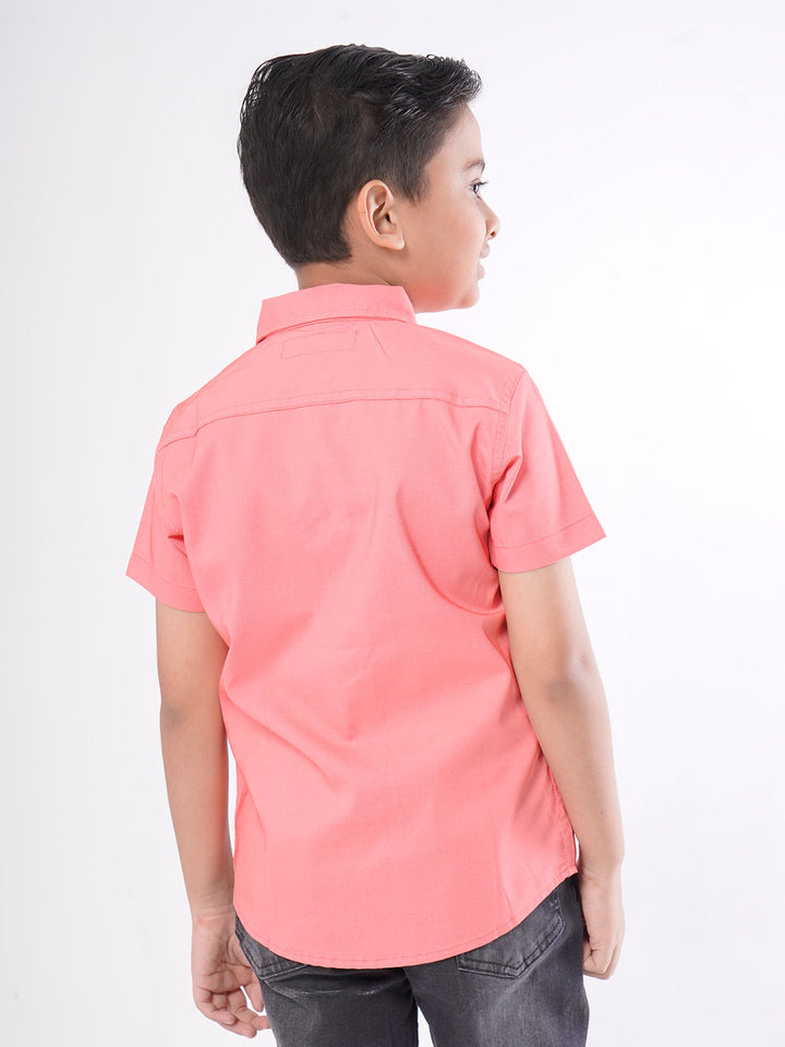 Dark Peach Half Sleeves Boys Casual Shirt (BCS-32)