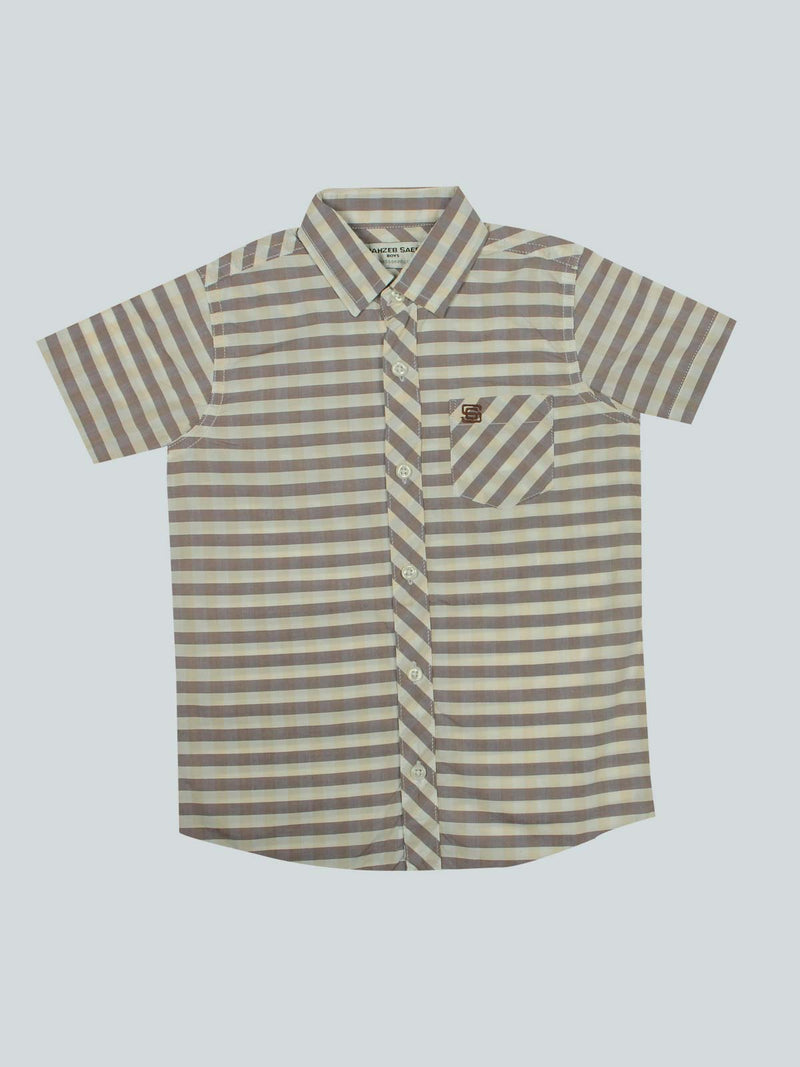 Multi Check Half Sleeves Boys Casual Shirt (BCS-37)