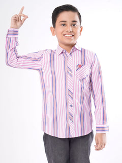 Multi Striped Full Sleeves Boys Casual Shirt (BCS-68)