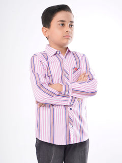 Multi Striped Full Sleeves Boys Casual Shirt (BCS-68)