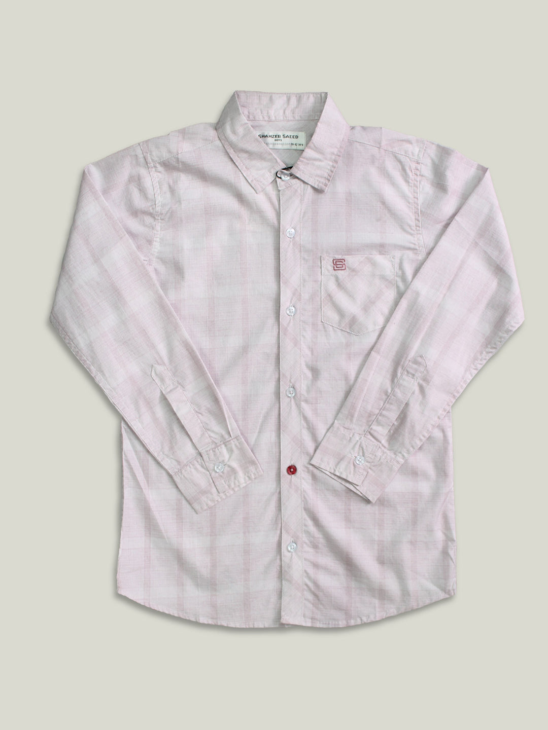 Light Pink Self Full Sleeves Boys Casual Shirt (BCS-71)