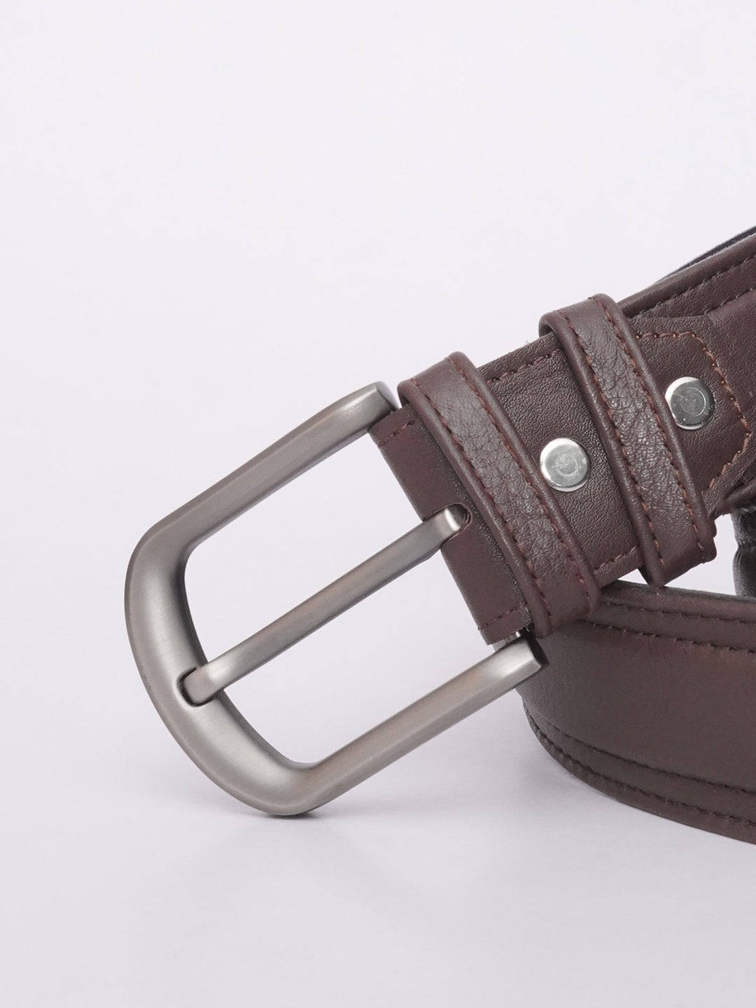 Dark Brown Textured Leather Belt (BELT-579)