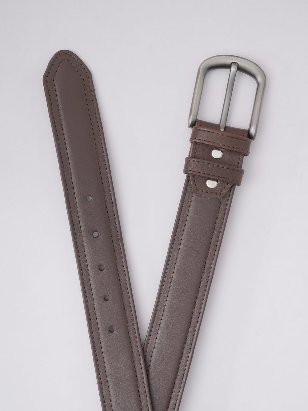 Dark Brown Plain Leather Belt (BELT-580)