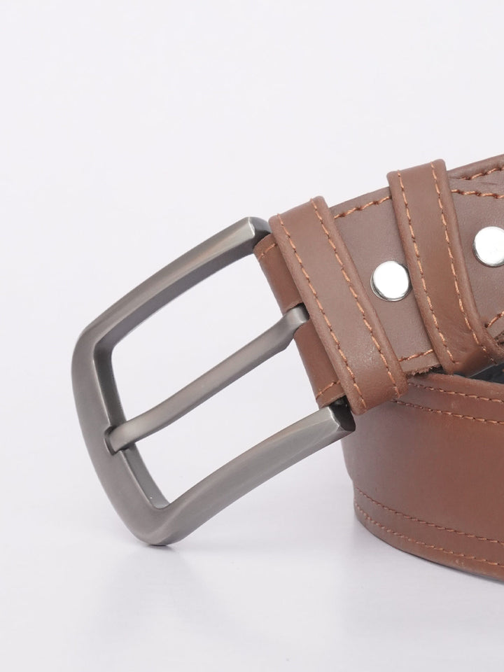 Light Brown Plain Leather Belt (BELT-581)