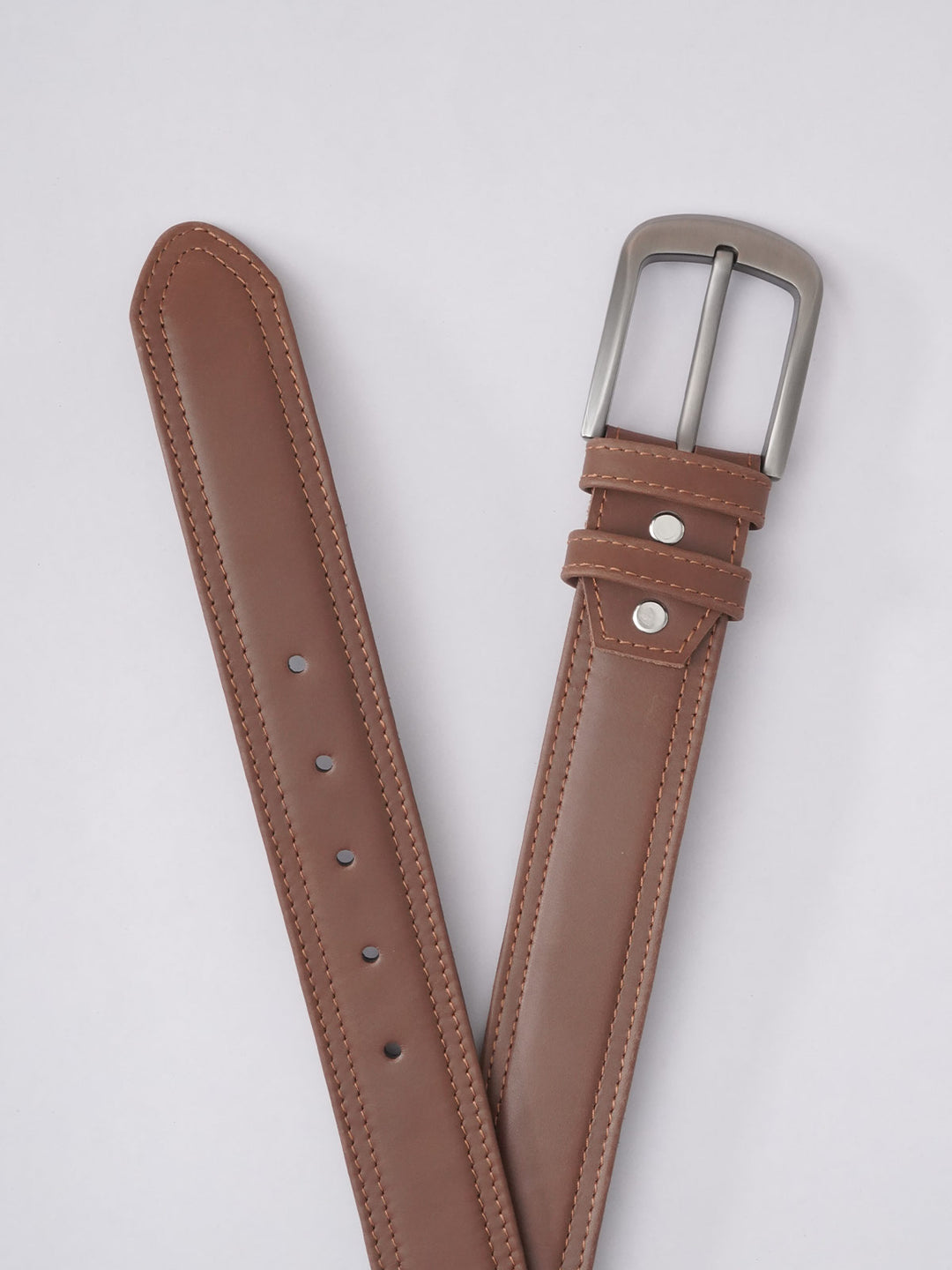 Light Brown Plain Leather Belt (BELT-581)