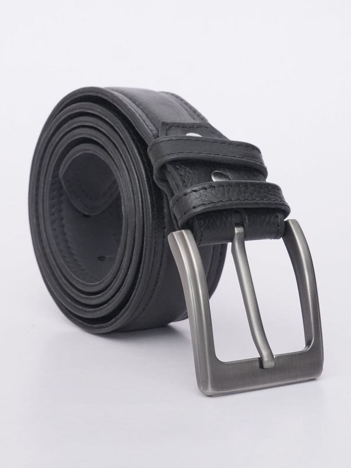 Black Textured Leather Belt (BELT-582)