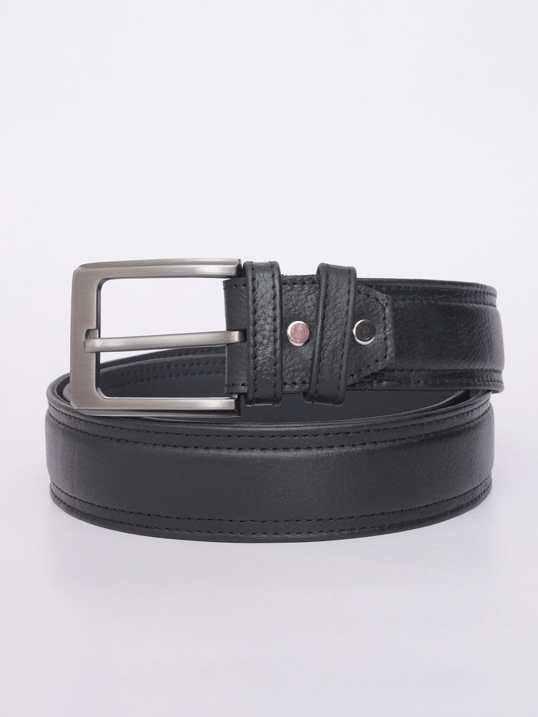 Black Textured Leather Belt (BELT-582)