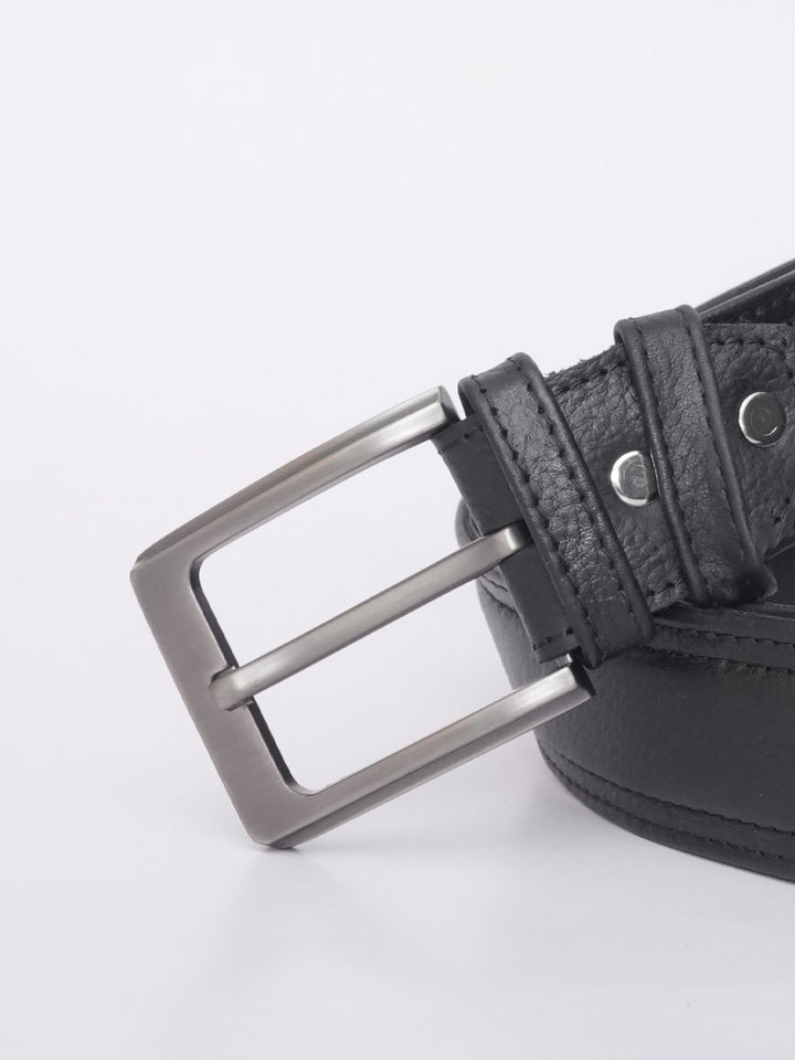 Black Textured Leather Belt (BELT-582)