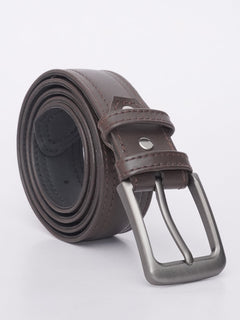 Dark Brown Plain Leather Belt (BELT-583)