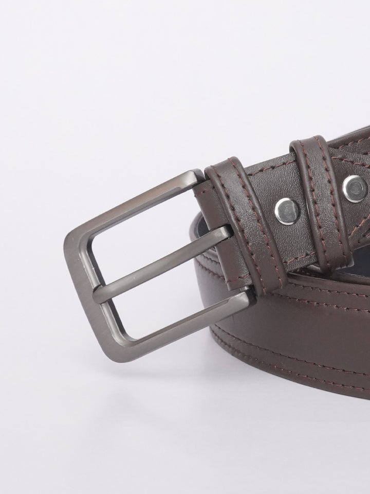 Dark Brown Plain Leather Belt (BELT-583)