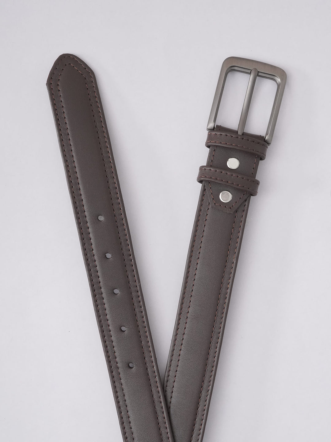 Dark Brown Plain Leather Belt (BELT-583)