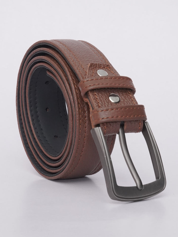 Brown Textured Leather Belt (BELT-585)