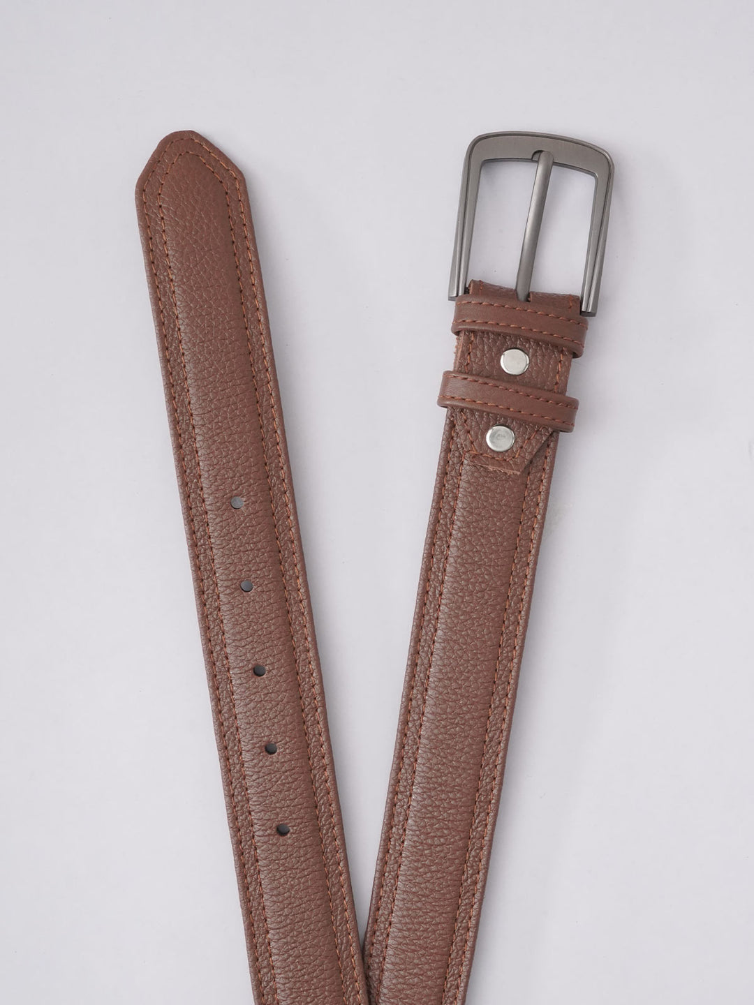 Brown Textured Leather Belt (BELT-585)