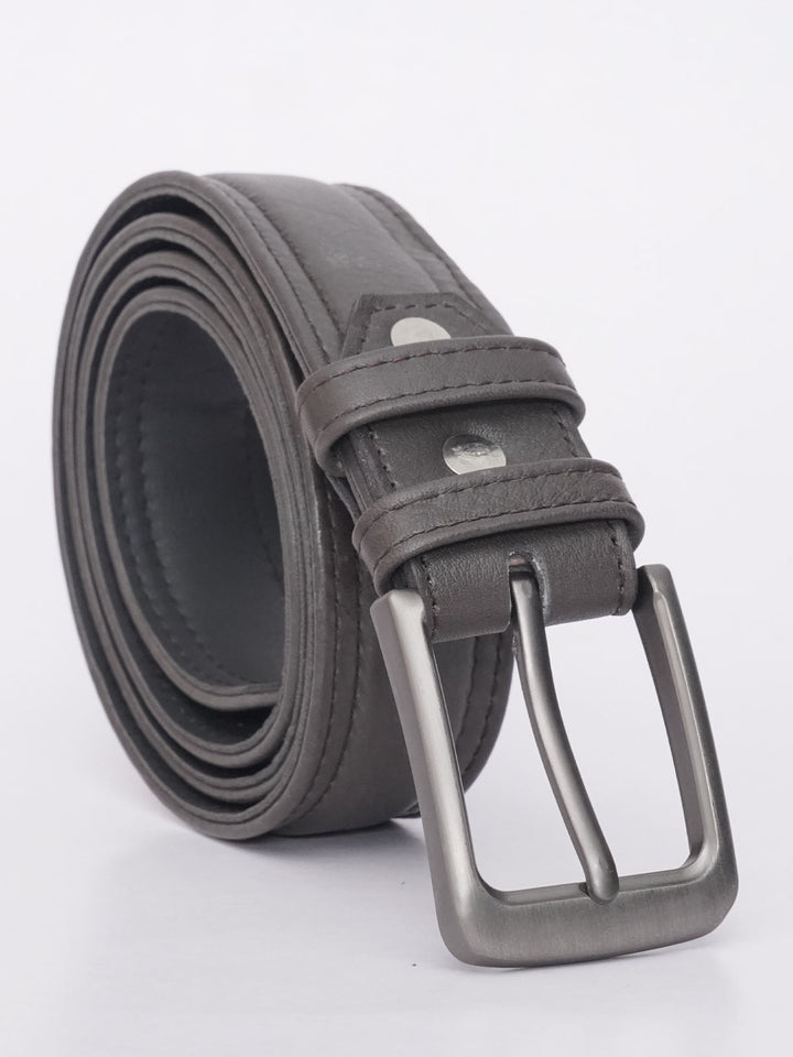 Dark Brown Textured Leather Belt (BELT-586)