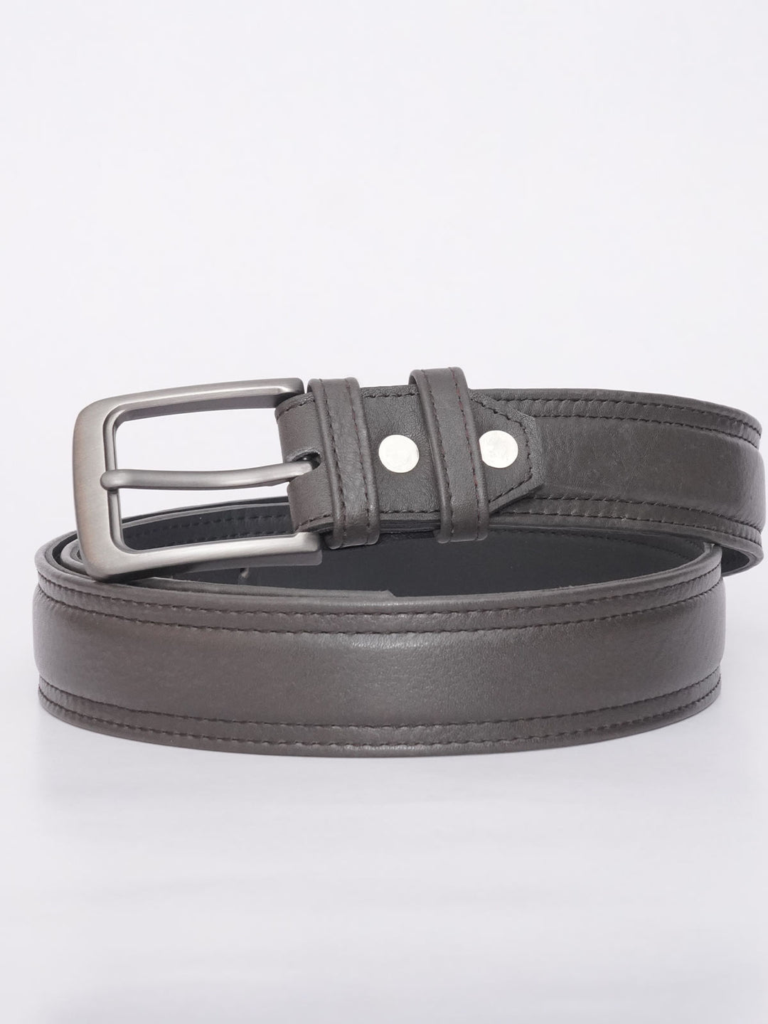 Dark Brown Textured Leather Belt (BELT-586)