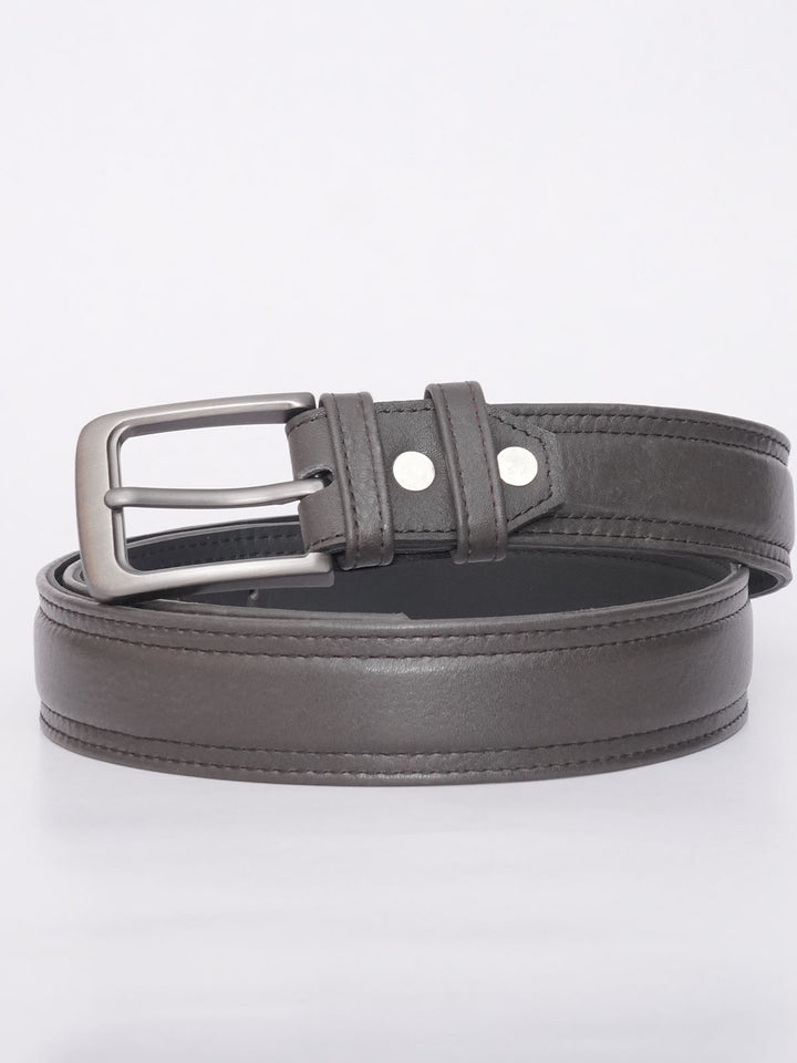 Dark Brown Textured Leather Belt (BELT-586)