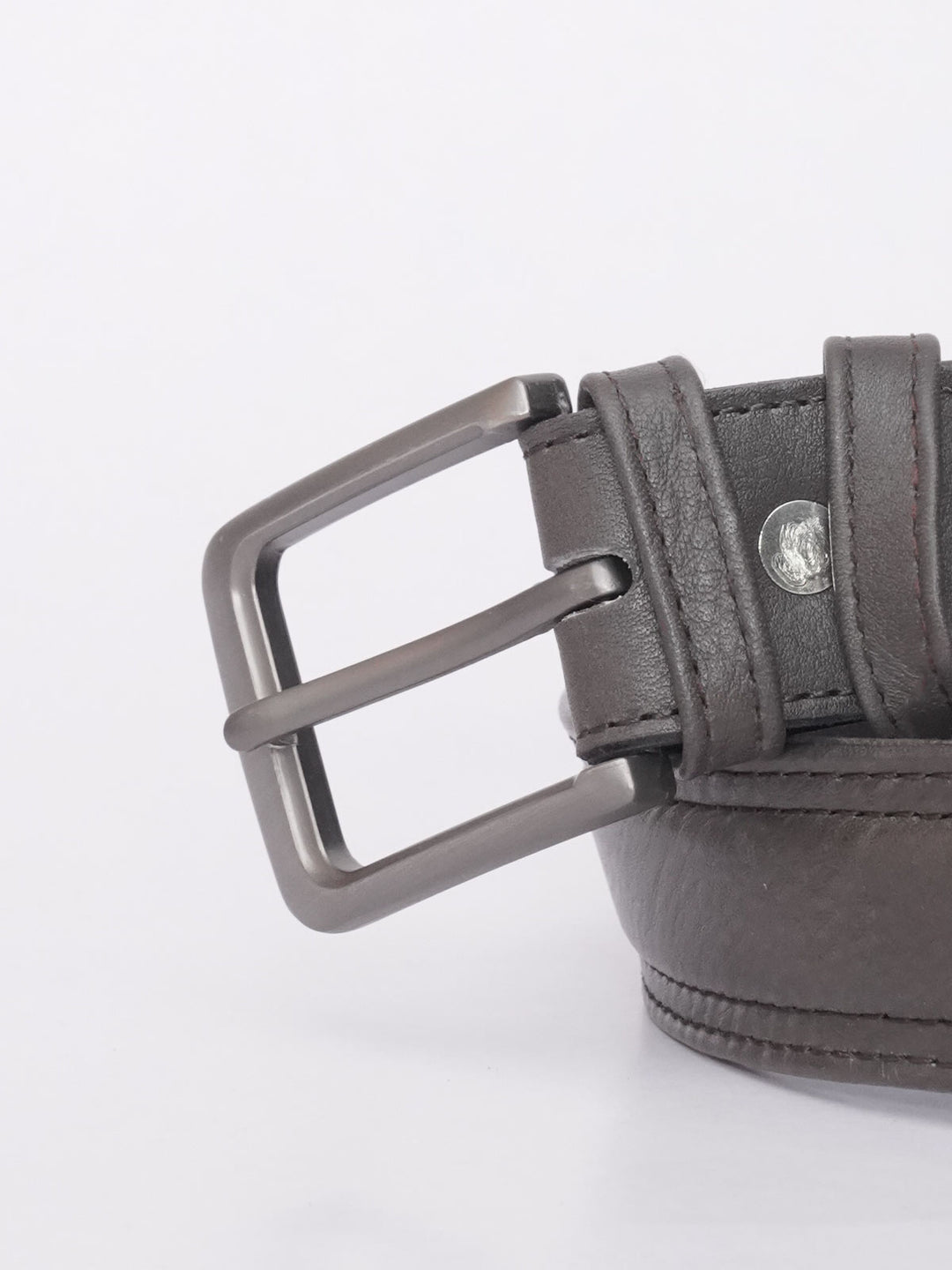 Dark Brown Textured Leather Belt (BELT-586)