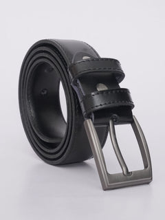 Black Plain Leather Belt (BELT-587)