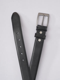 Black Plain Leather Belt (BELT-587)