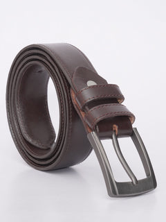 Dark Brown Plain Leather Belt (BELT-588)