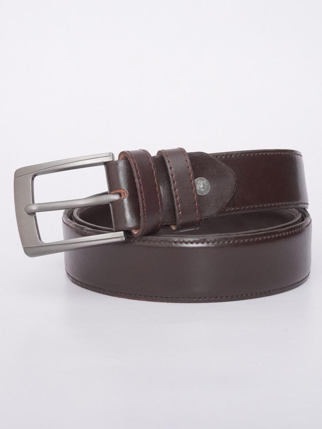 Dark Brown Plain Leather Belt (BELT-588)