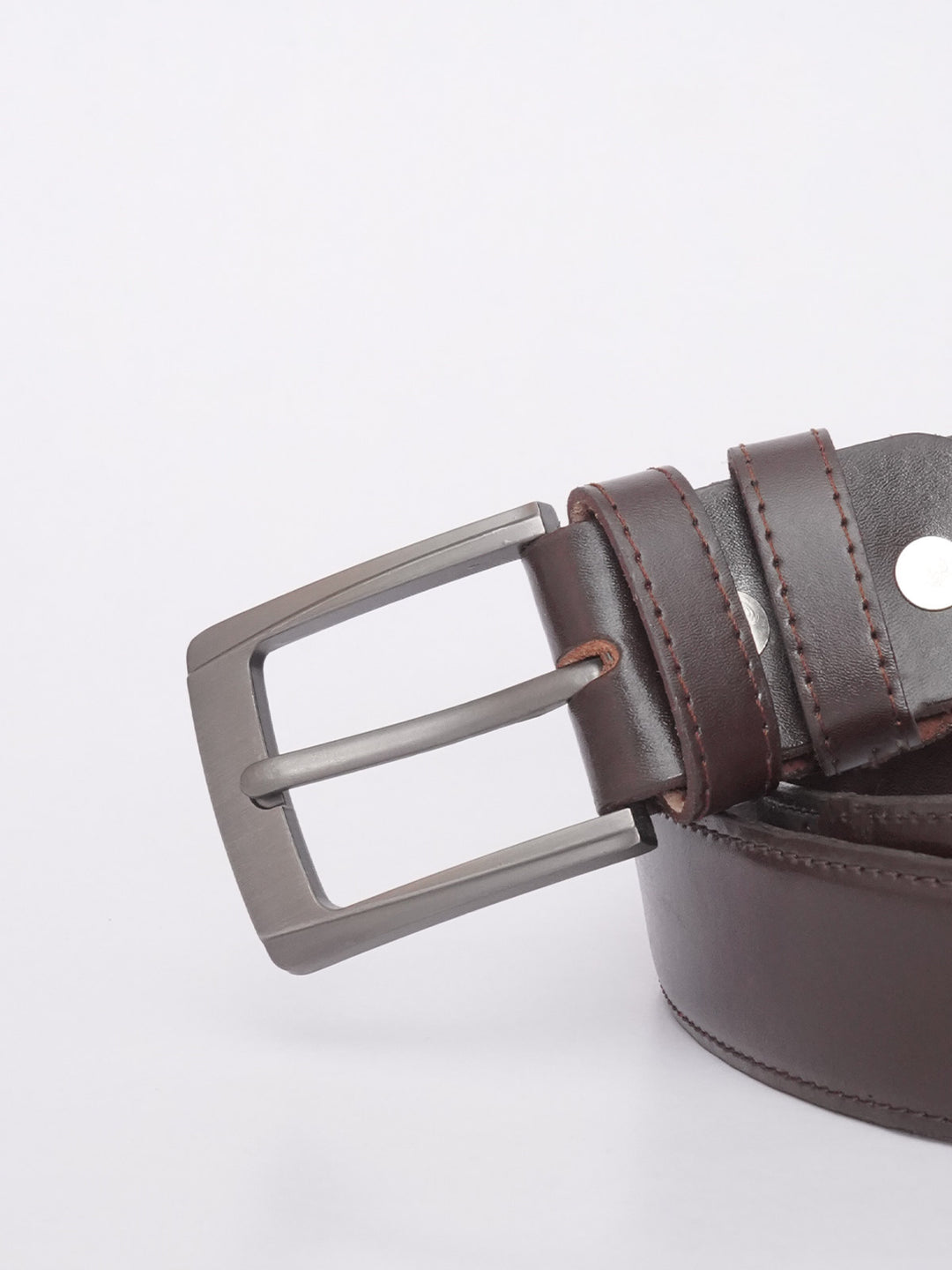 Dark Brown Plain Leather Belt (BELT-588)