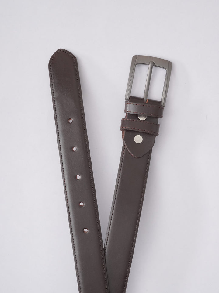 Dark Brown Plain Leather Belt (BELT-588)