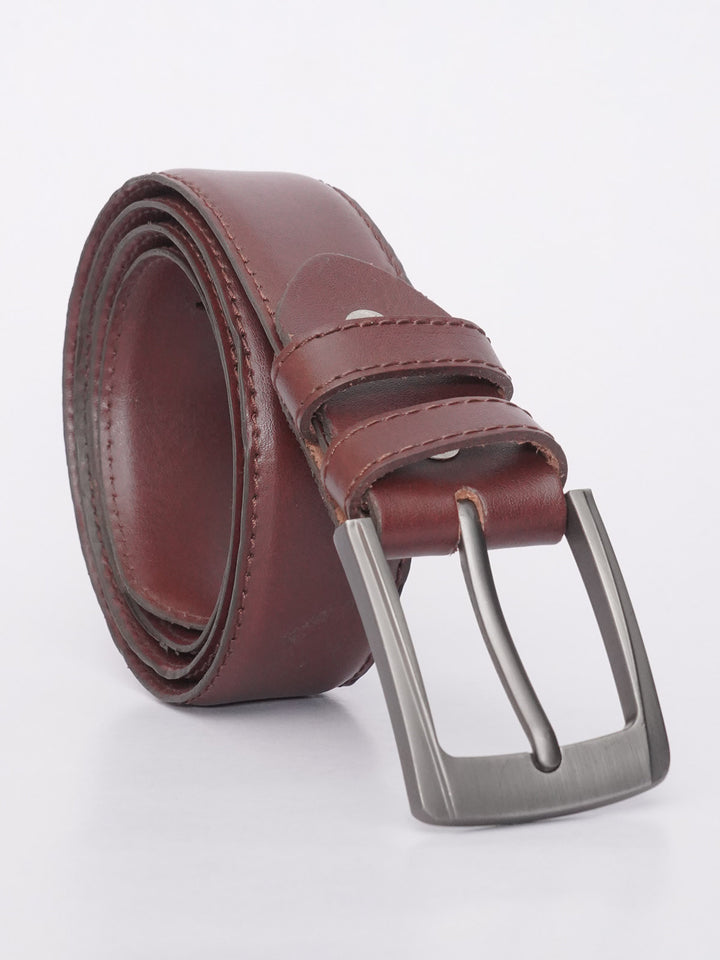 Dark Brown Plain Leather Belt (BELT-589)