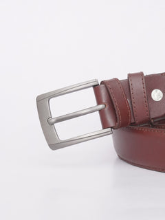 Dark Brown Plain Leather Belt (BELT-589)