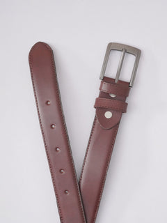 Dark Brown Plain Leather Belt (BELT-589)