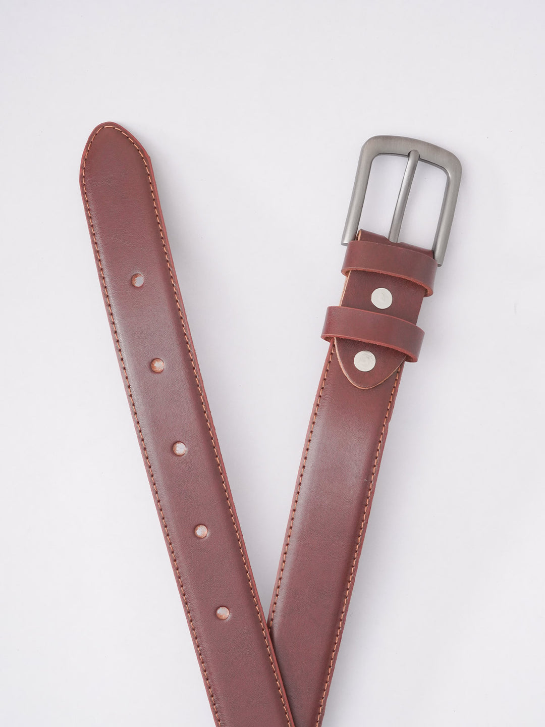 Maroon Plain Leather Belt (BELT-590)