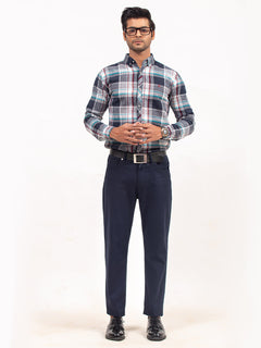 Navy Blue Plain Basic 5 Pockets Cotton Pant (BFP-08)