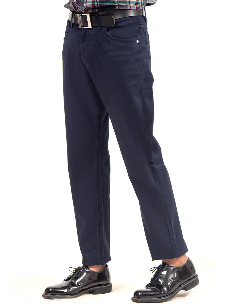 Navy Blue Plain Basic 5 Pockets Cotton Pant (BFP-08)