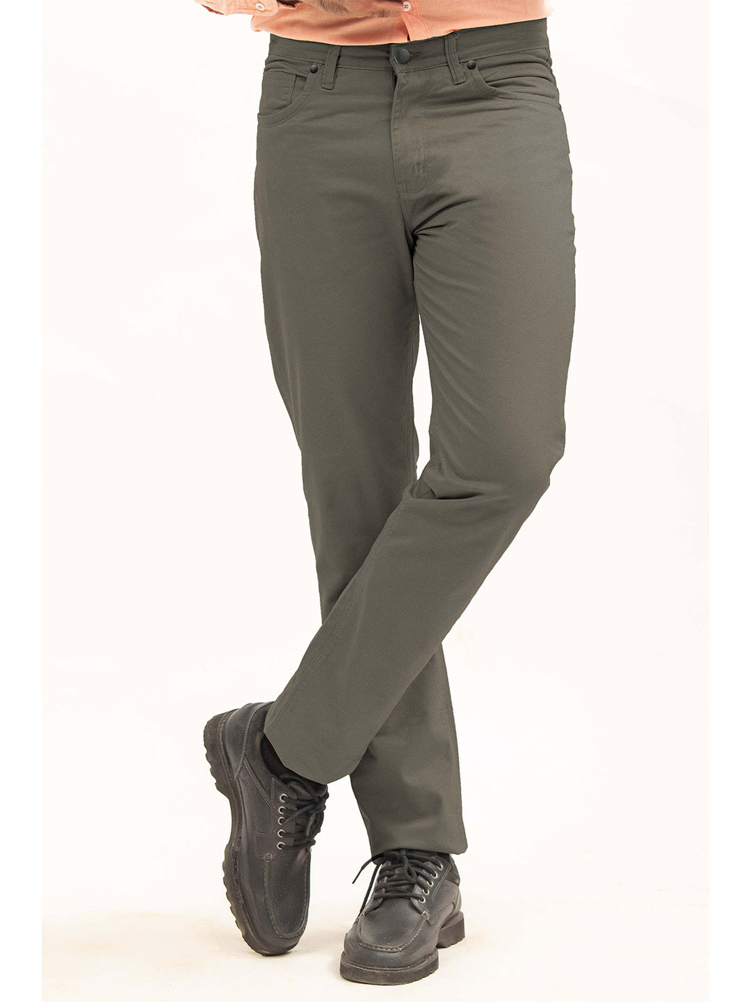 Olive Green Plain Basic 5 Pockets Cotton Pant (BFP-20)