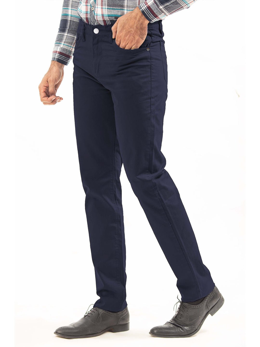 Navy Blue Plain Denim Jeans-30