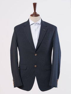 Navy Blue Self Single-Breasted Tailored Men’s Blazer (BMF-002)