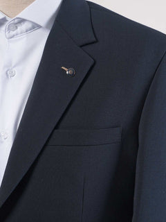 Navy Blue Self Single-Breasted Tailored Men’s Blazer (BMF-002)