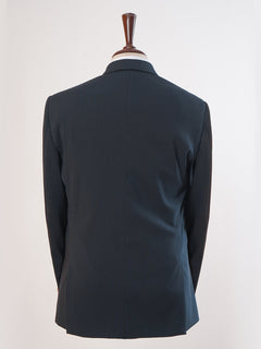 Navy Blue Self Micro Check Single-Breasted Tailored Men's Blazer (BMF-002)