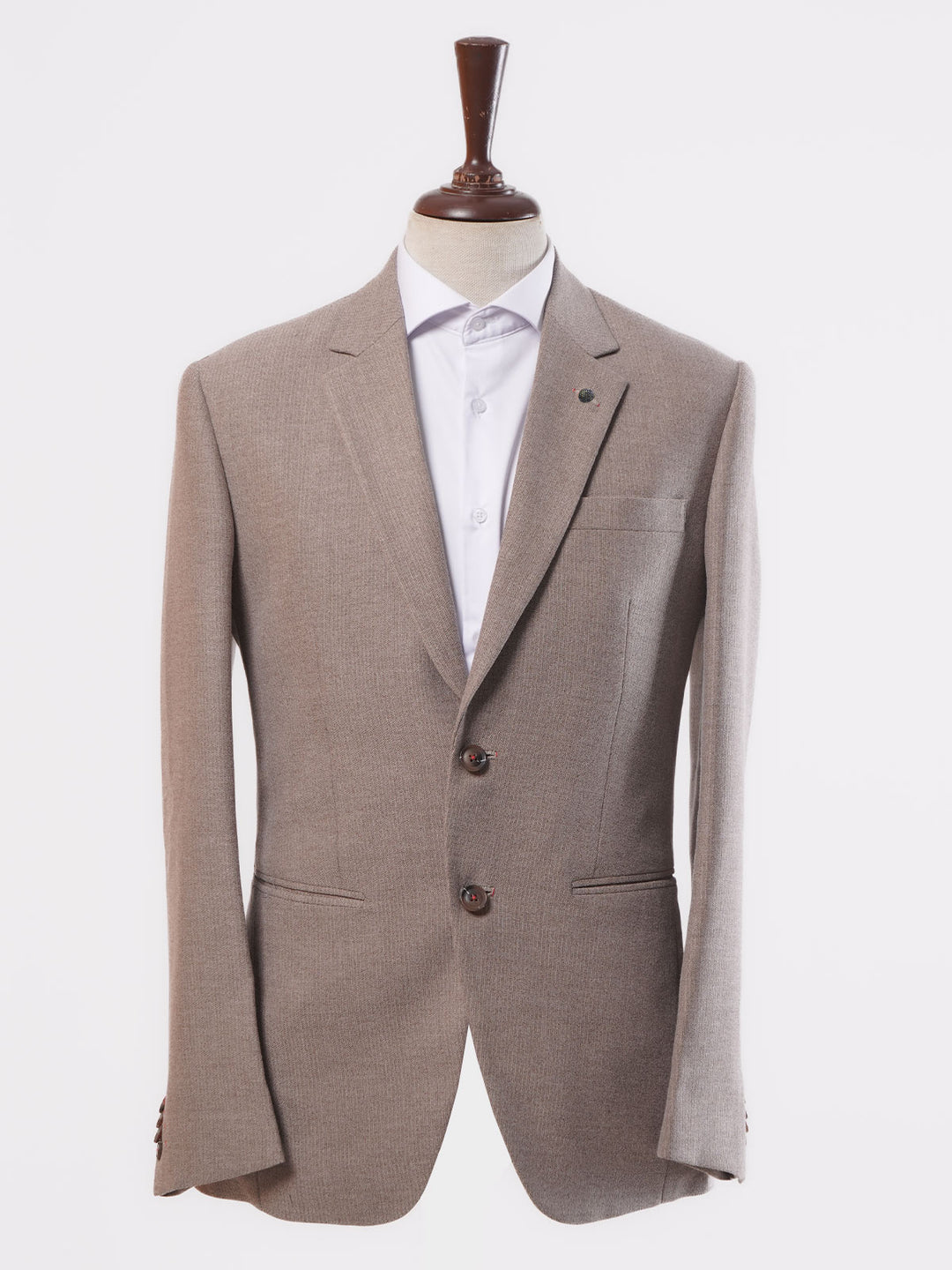 Light Brown Self Single-Breasted Tailored Men’s Blazer (BMF-004)